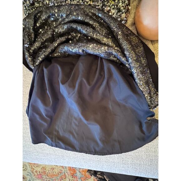 J. Crew Crewcuts Girls' Flutter Sleeve Sequin Dress Silver Black Eras Tour Sz 14 - Picture 9 of 16